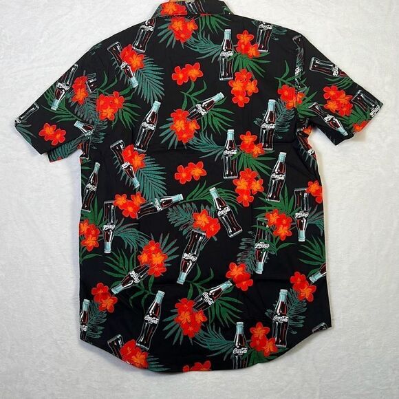 Coca-Cola Men's Soda Floral Button Up‎ Hawaiian Shirt-Small-NWT - Picture 7 of 7